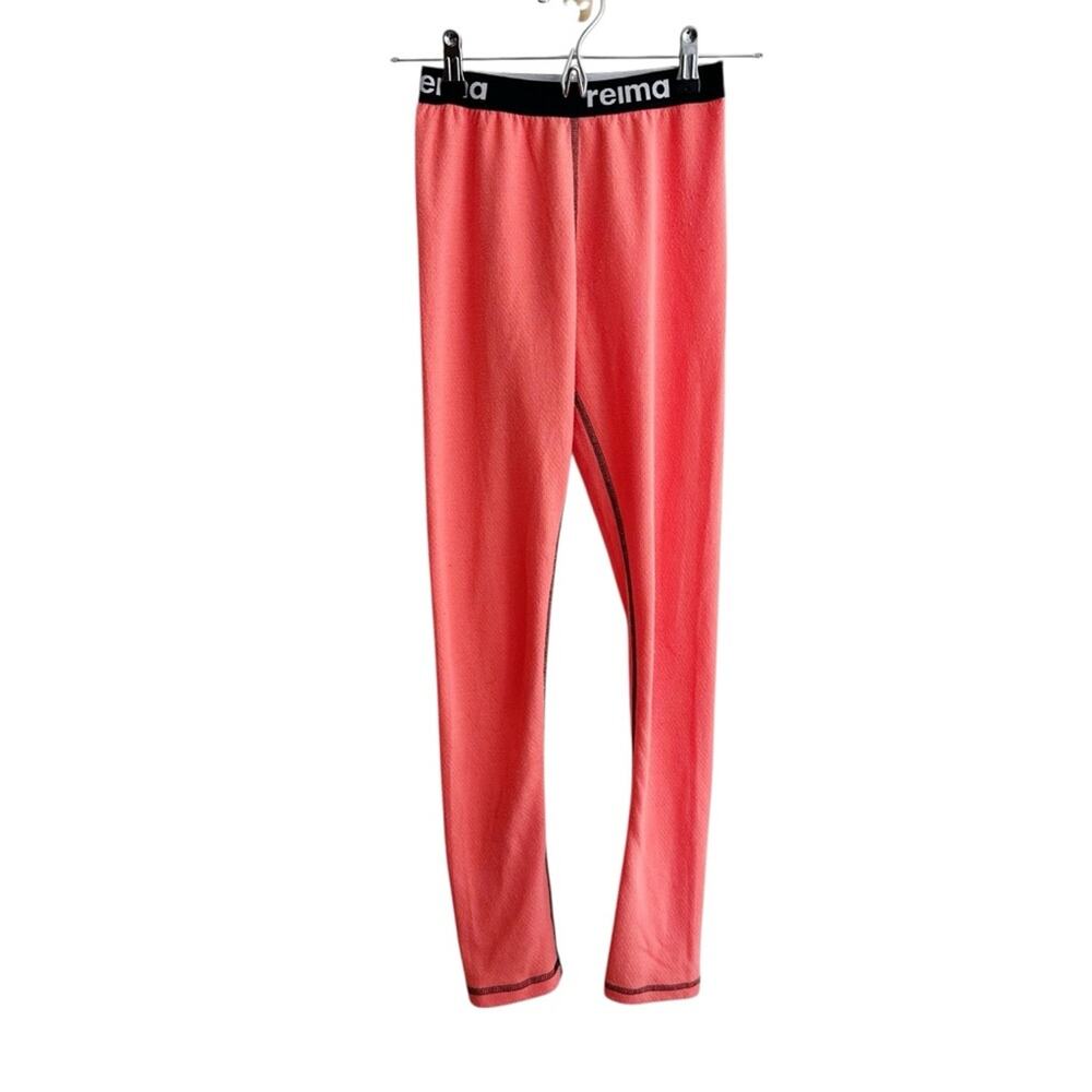 Reima 'Lani' Moisture Wicking Thermolite Base Layer Pants Coral Orange Kids 150